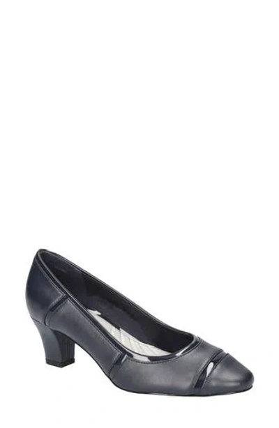 Easy Street Datia Cap Toe Pump In Navy