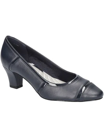 Easy Street Datia Womens Faux Leather Pumps In Navy