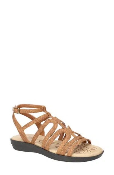 Easy Street Daylily Caged Sandal In Tan Matte Snake