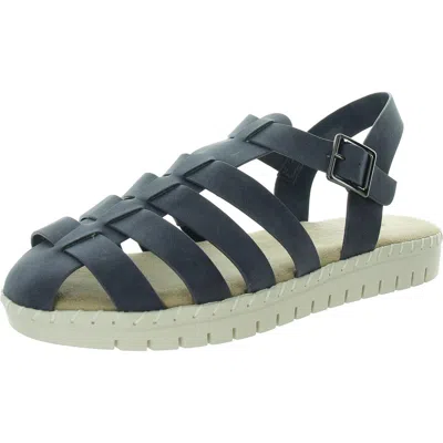 Easy Street Denalize Womens Faux Leather Comfort Slingback Sandals In Blue