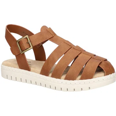 Easy Street Denalize Womens Faux Leather Comfort Slingback Sandals In Tan