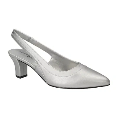 Easy Street Dessa Womens Pointed Closed Toe Stiletto Heel Pumps In Gray