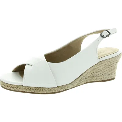 Easy Street Devita Womens Cushioned Footbed Faux Leather Slingback Sandals In White