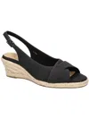 Easy Street Devlin Womens Faux Leather Peep-toe Wedge Sandals In Black - Manmade - Faux Leather