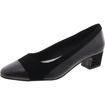 Easy Street Dottie Womens Faux Leather Slip-on Loafers In Black