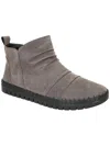 Easy Street Dublin Womens Faux Suede Gathered Booties In Grey