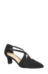Easy Street Elegance Womens Faux Leather Pointed Toe Pumps In Black Lamy