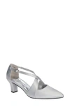 Easy Street Elegance Womens Satin Dressy Block Heels In Silver Satin