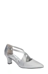 Easy Street Elegance Womens Satin Dressy Block Heels In Silver Satin