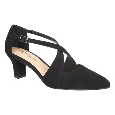 Easy Street Elegance Womens Round Closed Toe Block Heel Pumps In Black