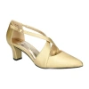 Easy Street Elegance Womens Round Closed Toe Block Heel Pumps In Gold
