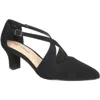 Easy Street Elegance Womens Faux Leather Pointed Toe Pumps In Black
