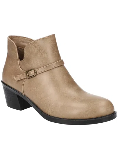 Easy Street Ellery Womens Faux Leather Ankle Booties In Grey