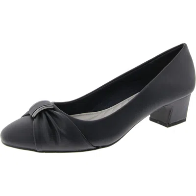 Easy Street Eloise Womens Metallic Slip-on Pumps In Blue
