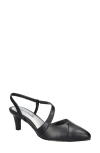 Easy Street Emerald Womens Faux Leather Pointed Toe Slingback Heels In Black