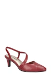 Easy Street Emerald Womens Strappy Man Made Slingback Heels In Red