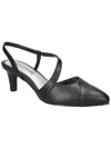 EASY STREET EMERALD WOMENS FAUX LEATHER POINTED TOE SLINGBACK HEELS