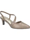 EASY STREET EMERALD WOMENS FAUX LEATHER POINTED TOE SLINGBACK HEELS