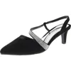 Easy Street Emerald Womens Faux Leather Pointed Toe Slingback Heels In Multi
