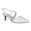 Easy Street Emerald Womens Round Stiletto Heel Pumps In White