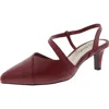 Easy Street Emerald Womens Strappy Man Made Slingback Heels In Red