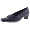 Easy Street Entice Womens Faux Leather Square Toe Kitten Heels In Blue