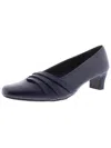 Easy Street Entice Womens Faux Leather Square Toe Kitten Heels In Blue