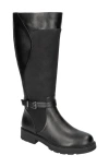 Easy Street Erica Womens Double Zipper Faux Leather Knee-high Boots In Black