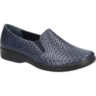 Easy Street Women's Eternity Comfort Flats In Navy Woven