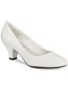 Easy Street Prim Womens Faux Leather Slip On Pumps In White