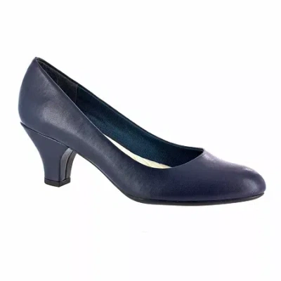 Easy Street Fabulous Womens Round Cone Heel Pumps In Blue