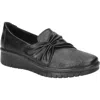 Easy Street Faith Womens Leather Slip On Casual And Fashion Sneakers In Black