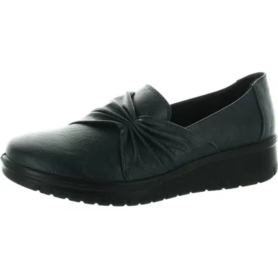 Easy Street Faith Womens Cushioned Footbed Leather Slip-on Sneakers In Blue
