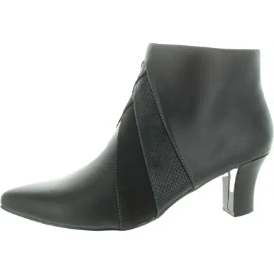 Easy Street Falcon Womens Zip Up Pointed Toe Booties In Grey