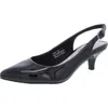 Easy Street Faye Womens Faux Leather Slingback Kitten Heels In Black