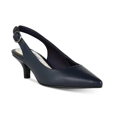 Easy Street Faye Womens Padded Insole Pointed Toe Heels In Navy