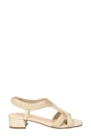 Easy Street Festival Block Heel Slingback Sandal In Beige Woven