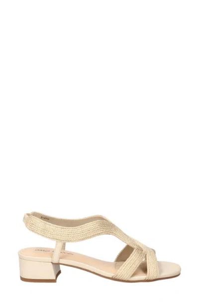 Easy Street Festival Block Heel Slingback Sandal In Beige Woven