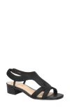 Easy Street Festival Block Heel Slingback Sandal In Black Woven