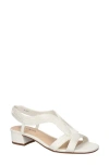 Easy Street Festival Block Heel Slingback Sandal In White Woven