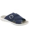 Easy Street Flint Womens Faux Leather Slip-on Slide Sandals In Blue