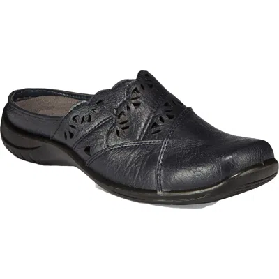 Easy Street Forever Womens Faux Leather Laser Cut Clogs In Blue