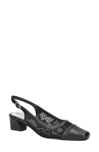 Easy Street Fortune Square Toe Slingback Pump In Black