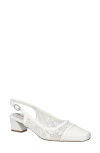 Easy Street Fortune Square Toe Slingback Pump In White