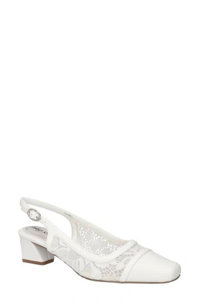 Easy Street Fortune Square Toe Slingback Pump In White