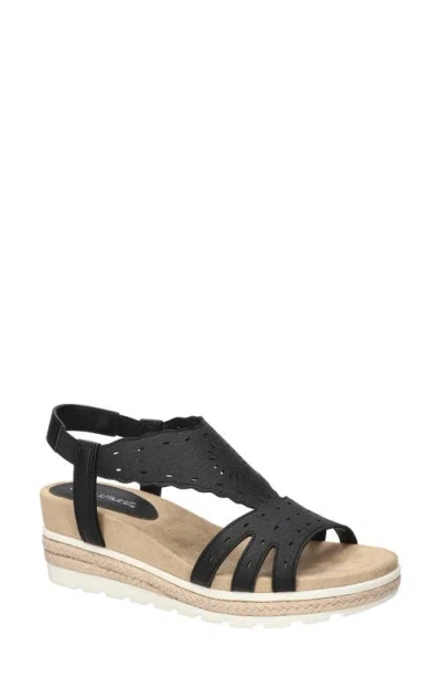 Easy Street Fran Slingback Wedge Sandal In Black