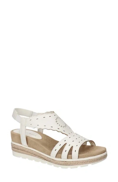 Easy Street Fran Slingback Wedge Sandal In White