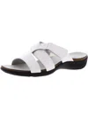 Easy Street Frenzy Womens Faux Leather Comfort Slide Sandals In Multi