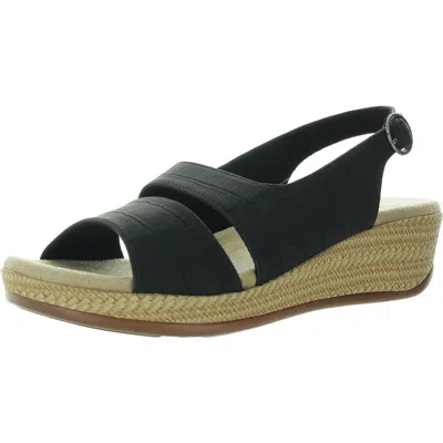 Easy Street Gannett Womens Buckle Faux Leather Slingback Sandals In Multi