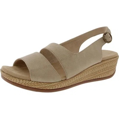Easy Street Gannett Womens Buckle Faux Suede Slingback Sandals In Beige